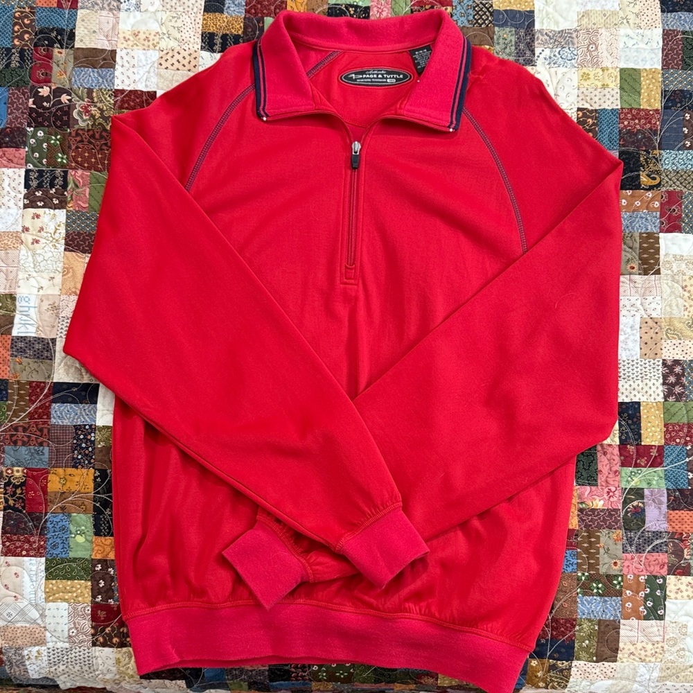 Men's Red Half-Zip Sweater